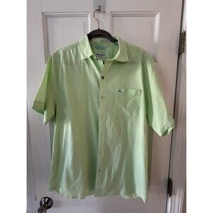 Tommy Bahama Nova Wave Shirt Mens XL Green Seersucker Short Sleeve Button Up
